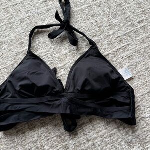 Kona Sol Black Triangle Halter Bikini Top